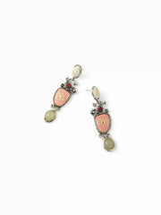 FLORAL GEOMETRIC DROP EARRINGS