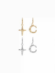 2 PAIRS MOON & STAR DROP EARRINGS SET