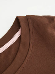 Round Neckline Hedgehog Pattern Button Long Sleeve Top