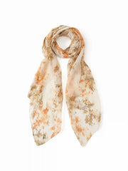 FLORAL PATTERN FAUX SILK SCARF