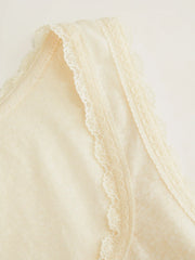 Cotton-blend Square Neck Lace Trim Tank Top