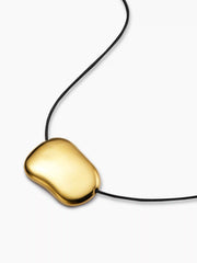 GLOSSY BEAN ADJUSTABLE PENDANT NECKLACE