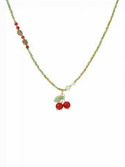 CHERRY BEADED NECKLACE
