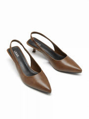 POINTED TOE SLINGBACK KITTEN HEELS