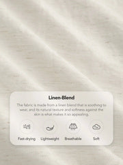 Linen-blend Collar Solid Short Sleeve Shirt Curve & Plus