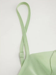 Chiffon V-neck Ruffle Lettuce Trim Knotted Maxi Dress