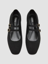 DOUBLE STRAP KNITTED MARY JANE FLATS