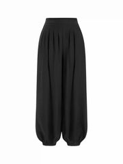 Mid Rise Ruched Balloon Trousers