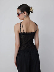 Textured Lace V-neck Cami Top