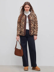 Leopard Fleece Puffer
