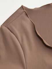 U-neckline Solid Long Sleeve Crop Active Top