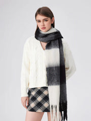 PLAID TASSEL SCARF