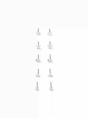 5 PAIRS HEART & MOON & STAR STUD EARRINGS SET