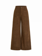 Corduroy Low Rise Wide Leg Trousers