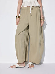 Cotton-blend Low Rise Oversized Tapered Trousers