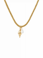 SHELL & FAUX PEARL NECKLACE