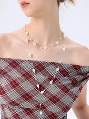 FAUX PEARL LAYERED NECKLACE