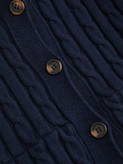 Cable Knit Hooded Long Sleeve Cardigan