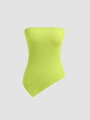 Asymmetrical Hem Knitted Crop Tube Top