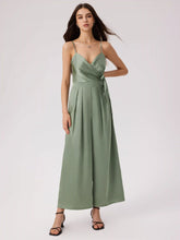 Satin Knotted Pleated Wide Leg Jumpsuit