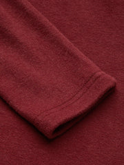 Thermal Cotton-blend Stand Collar Solid Long Sleeve Tee