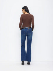 Textured Round Neckline Button Bodysuit