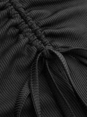 Ruched Tank Top & Knotted Ruched Split Maxi Skirt