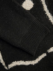 Wool-blend Polka Dot Ghost Oversized Long Sleeve Sweater
