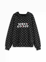 West Coast Hooded Polka Dot Oversized Hoodie