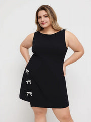 Vestido Mini con Lazo Cuello Barco Curvy