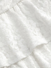 Ruched Floral Lace Layered Mini Skort