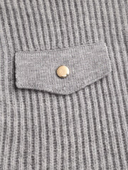 Knit Polo Solid Button Mini Dress Curve & Plus