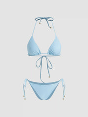Halter Neckline Tie Side Bikini Set