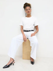 Cotton-blend Round Neckline Easy Tee