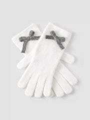 BOWKNOT KNITTED WOOL-BLEND GLOVES