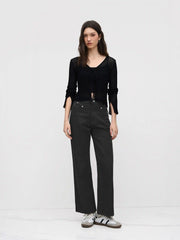 Denim Mid Rise Baggy Jeans
