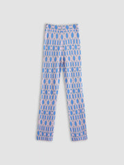 Blue Retro Pattern Trousers