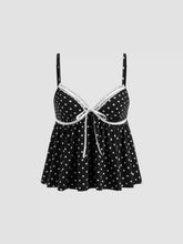 V-neck Polka Dot Contrasting Binding Cami Top