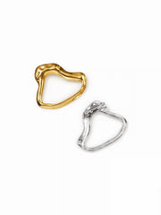 2PCS IRREGULAR HOOP STAINLESS STEEL BROOCH