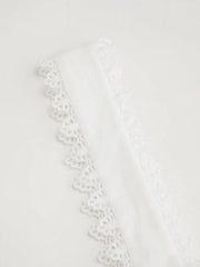 Cotton-blend Square Neck Broderie Anglaise Tie Front Bow Top