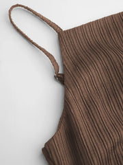 Square Neck Ruched Midi Slip Dress