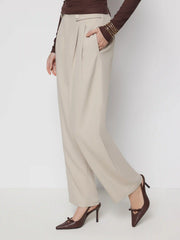 Mid Rise Tapered Trousers With Functional Pockets