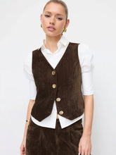 Velvet V-neck Metal Detail Tie Back Vest
