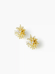 FLOWER & ZIRCON STUD EARRINGS