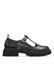 ROUND TOE BUCKLE CHUNKY HEELED MARY JANE SHOES