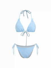 Floral Halter Neckline Bikini Set