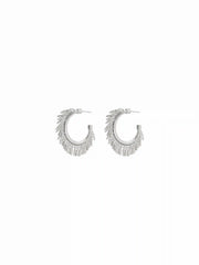 C-SHAPE FRINGED HOOP EARRINGS