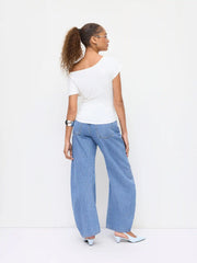 Cider Denim Low Rise Barrel-leg Jeans