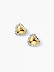 HEART TWISTED 18K GOLD PLATED STAINLESS STEEL STUD EARRINGS