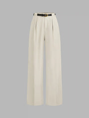 Belted Mid Rise Straight Leg Trouser
